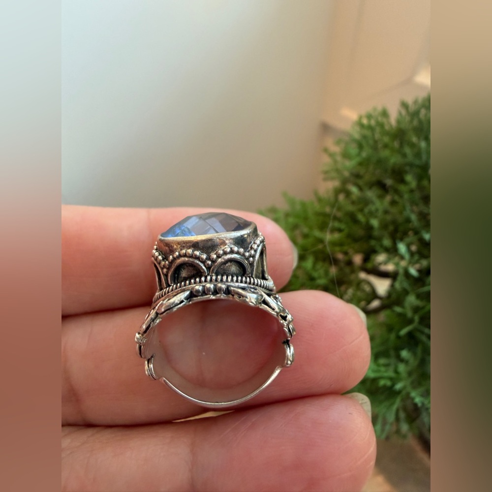 robert manse sterling silver london Blue topaz Filigree Ring size 6 - Picture 5 of 9